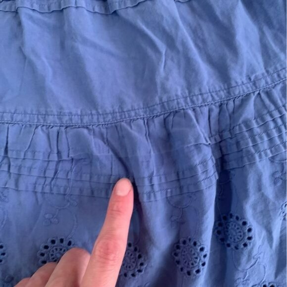 Mini Boden Girls Size 5/6 Blue tiered pintucks eyelet lace skirt - Picture 5 of 10